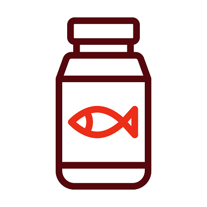 Fish Oil Vector Thick Line Two Color Icons For Personal And Commercial Use.