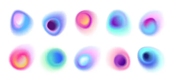 Vector illustration of Realistic abstract radial gradient blur spots or multicolor blurred circles