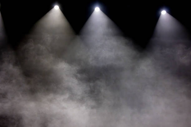 istock Dry white ice smoke clouds fog empty stage textured. 1794848271