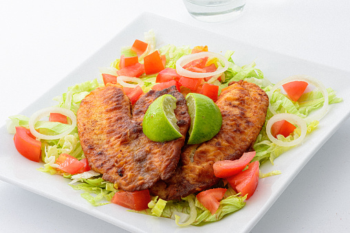 Cooked tilapia fillet with salda