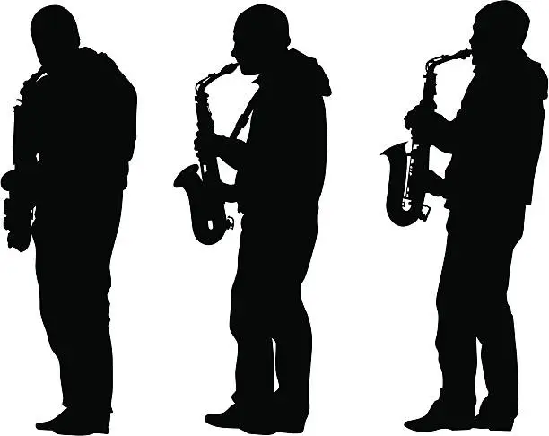 Vector illustration of Saxophone man