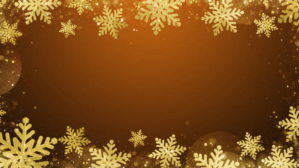 istock Gold snowflakes frame for elegant christmas background with copy space 1794868959