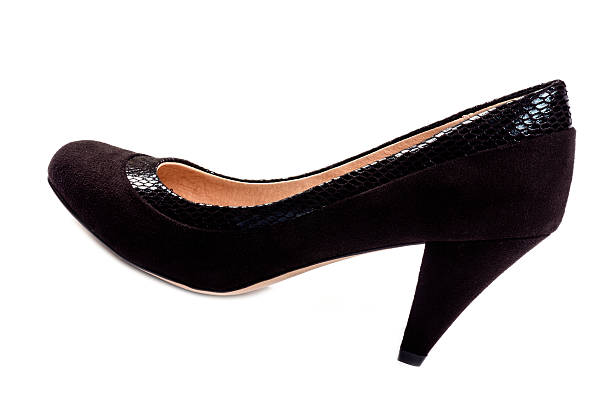 Black Suede Pumps Isolated on White