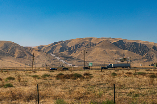 Rural Field with Tumbleweed in Rural California, USA