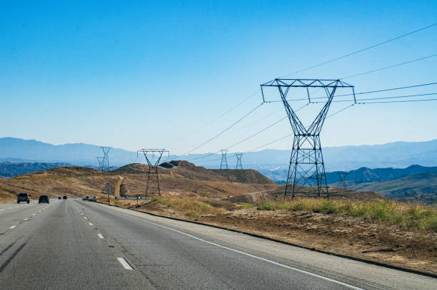 Power Transmission Towers along side the highway