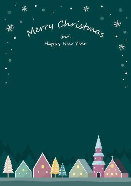 istock Christmas card with cute houses and snowflakes. Vector illustration. 1794912793