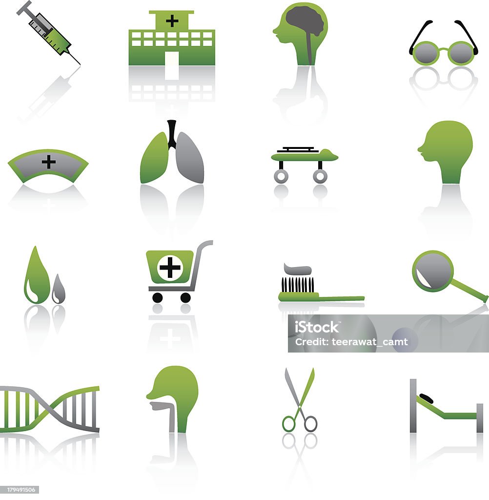 Vert Medical Icons - clipart vectoriel de Anatomie libre de droits