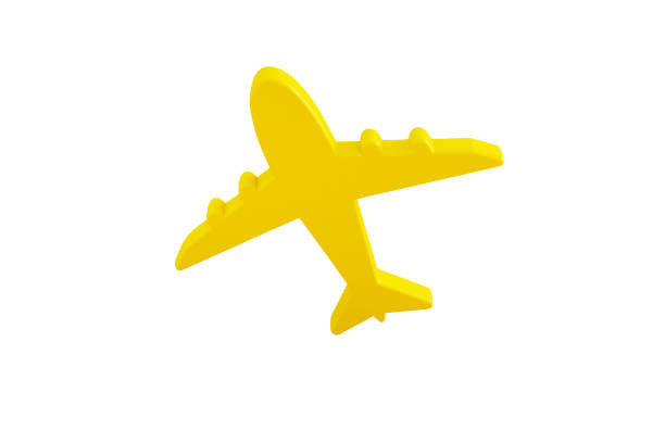 Airplane icon isolated on white background, ticket search concept, 3d rendering