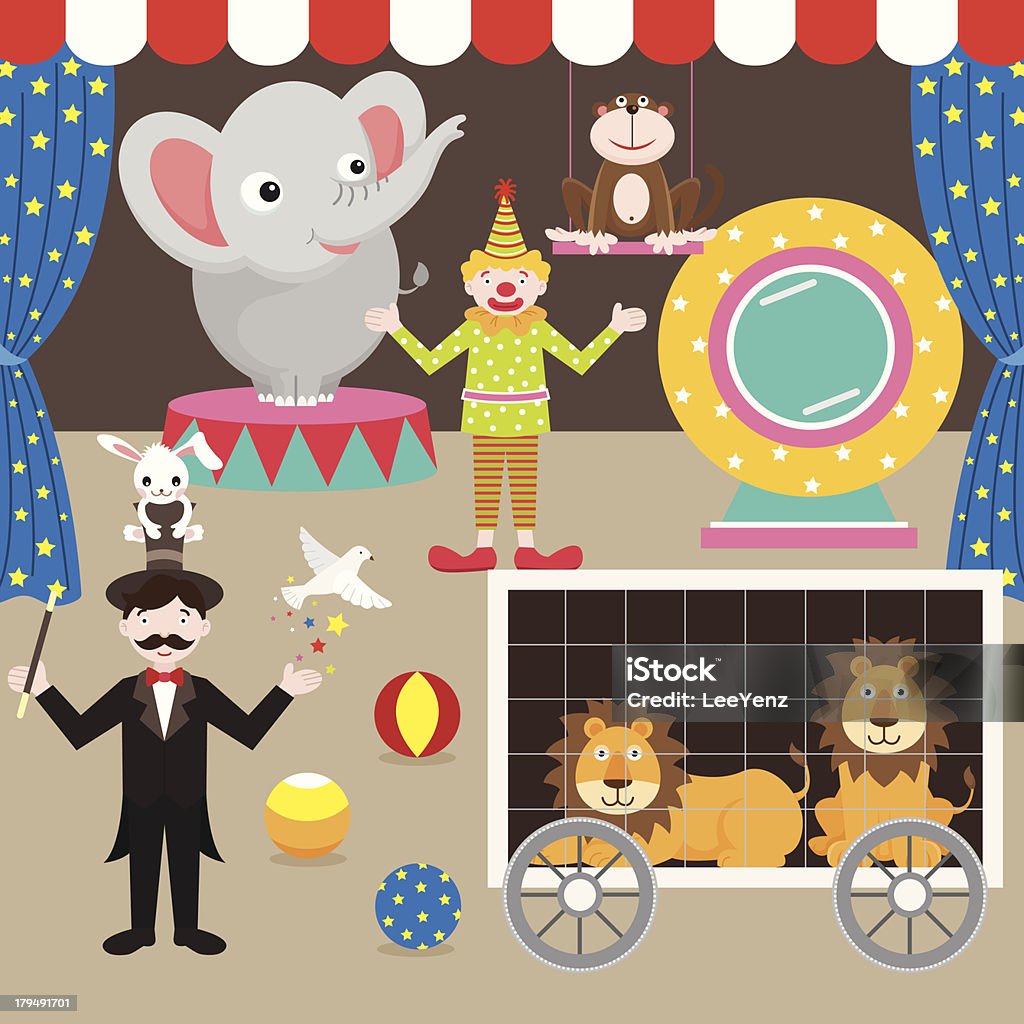 Circus Elements Set A Vector Illustration of Circus Elements Set. Activity stock vector