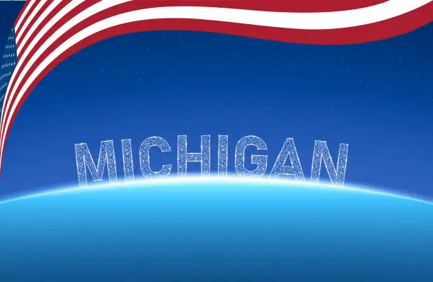 Vector illustration of State of the United States —Michigan