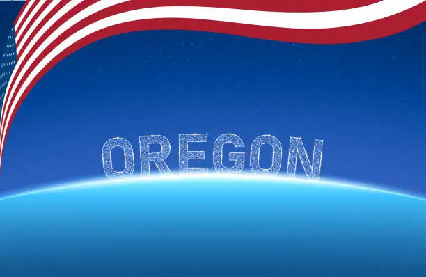 Vector illustration of State of the United States —Oregon