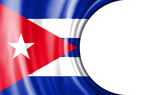 Abstract illustration, Cuba flag with a semi-circular area White background for text or images.