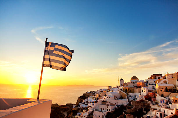 istock Sunset in Oia, Santorini 179495290