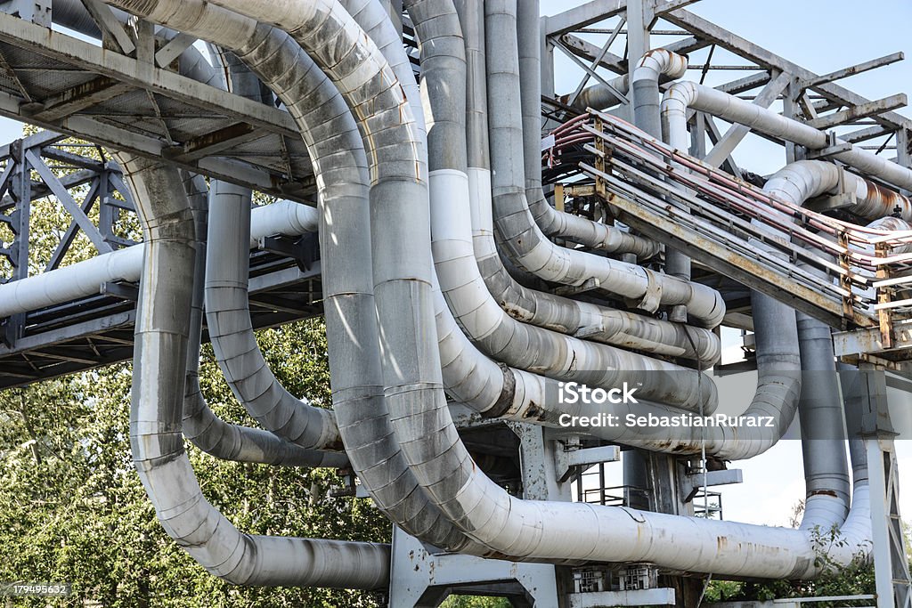 old heating pipes heating pipes Air Conditioner Stock Photo