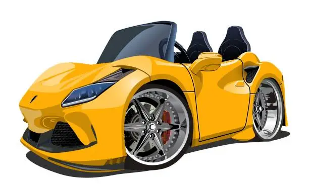 Vector illustration of Vector Cartoon muscle sport car