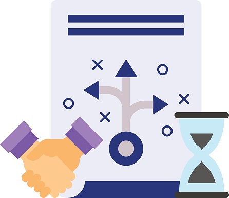 Legal Understanding for Strategic Alliance Concept, Collaboration Contract Vector Icon Design, Business Strategy Symbol Marketing plan Sign administration and operational management Stock illustration