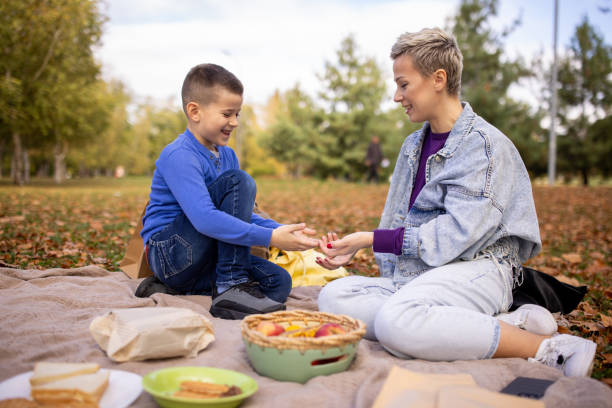 istock Mother and son on a picnic together 1794978751