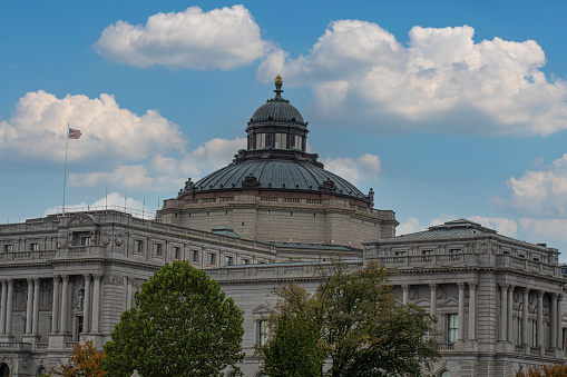 The beautiful architecture of the Library of Congress in Washington D.C.