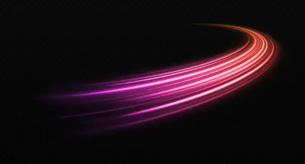 Vector illustration of Glowing fire lines effect.