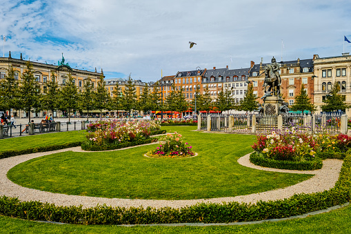 Bordeaux, France - August 24, 2015: peoples walking near Monument des Girondins fountain, Bordeaux, France