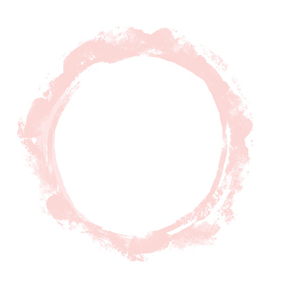 Circle of Pink Watercolor Paint - Round Frame with Copy Space
