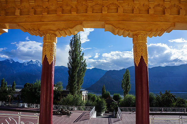 A beautfiful mountain scenery from Samstanling monastery in Panamik.
