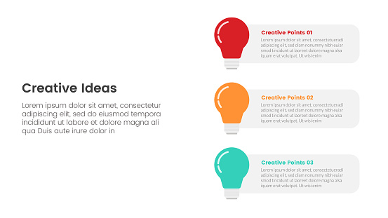 Creative Point Graph Examples Creative Idea Concept Infographic 3 Point Stage Template With Vertical ...