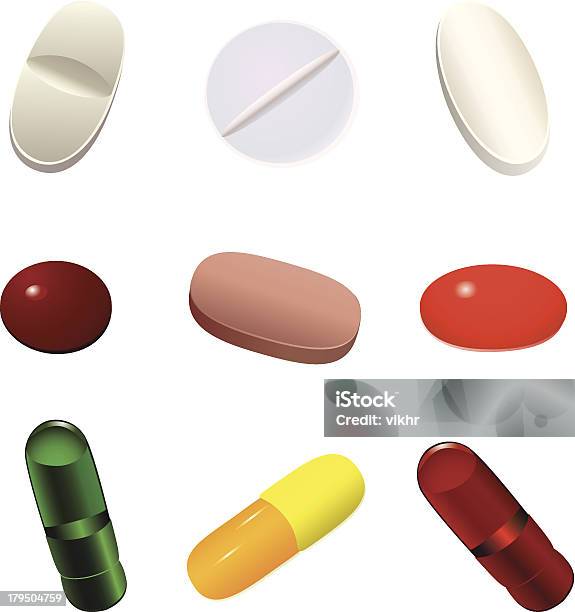Tablettes Vecteurs libres de droits et plus d'images vectorielles de Acide acétylsalicylique - Acide acétylsalicylique, Antibiotique, Blanc