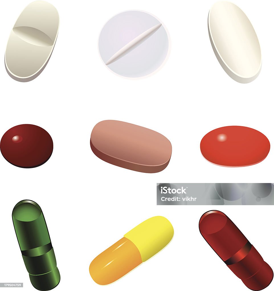 Таблетки - Векторная графика Антибиотик роялти-фри
