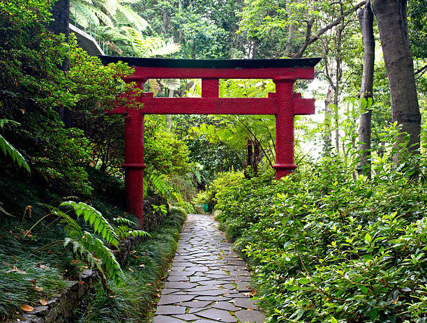 istock Japanese Torii gate and the stone pathway in  Zen garden 179504890