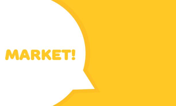 istock Market bubble. Flat, yellow, message bubble, market sign. Vector icon 1795059674