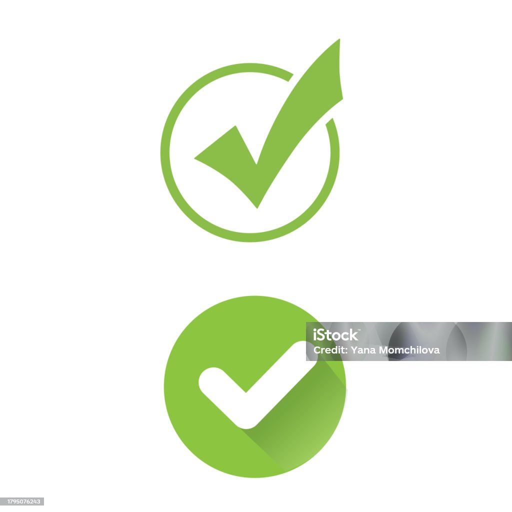 Mark Sticker Green Rework Green Check Marks In Different Variants Sticker Stock Illustration ...