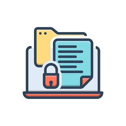 Icon for confidential, secret, clandestine, documents, information, important, officially, privacy, personal data