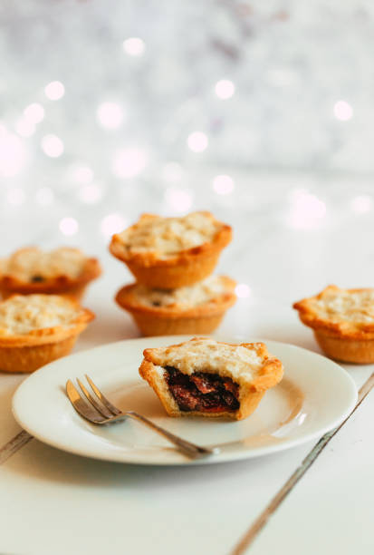 Display of fresh mince pies on the table