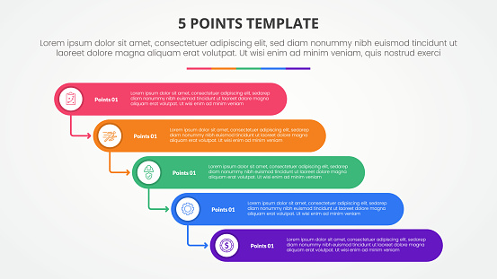 5 Point Progress 5 Points Stage Template Infographic Concept For Slide Presentation With ...