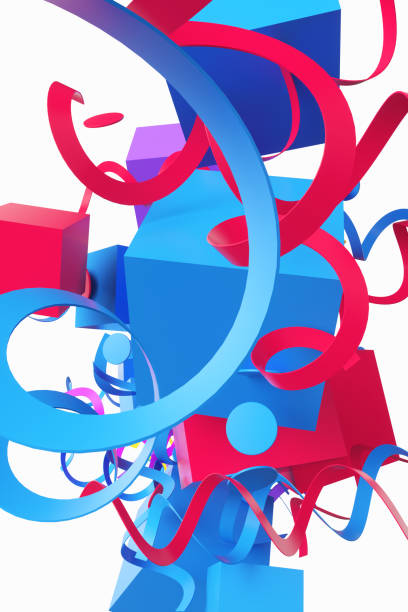 istock Close-up of abstract holiday confetti with cube shape on white background. 3d rendering illustration 1795097045