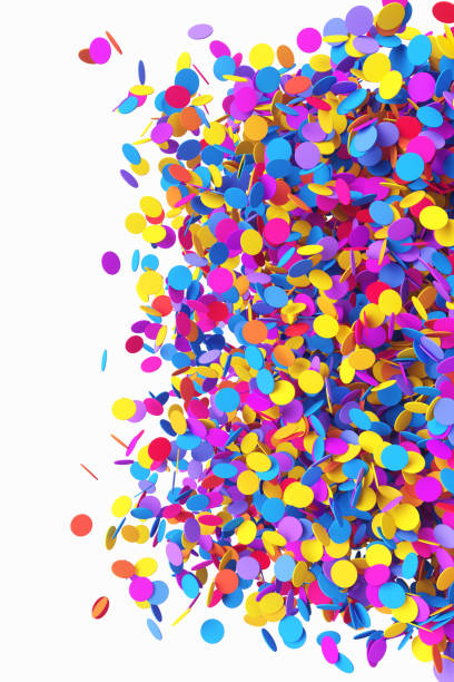 istock Close-up of Christmas colored confetti on a white background. 3d rendering illustration 1795101535