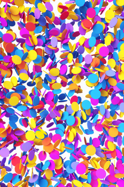 istock Close-up of Christmas colored confetti on a white background. 3d rendering illustration 1795103094