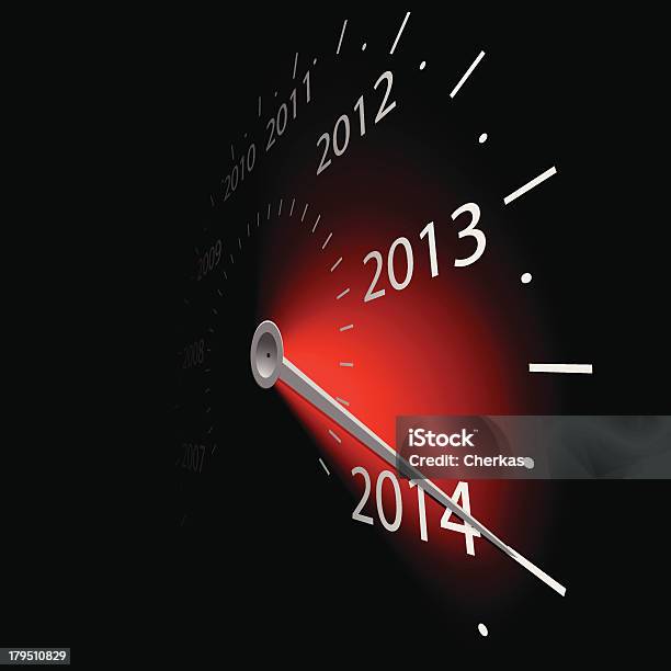 Speedometer With The Date Of Year Stock Illustration - Download Image Now - 2014, Abstract, Art