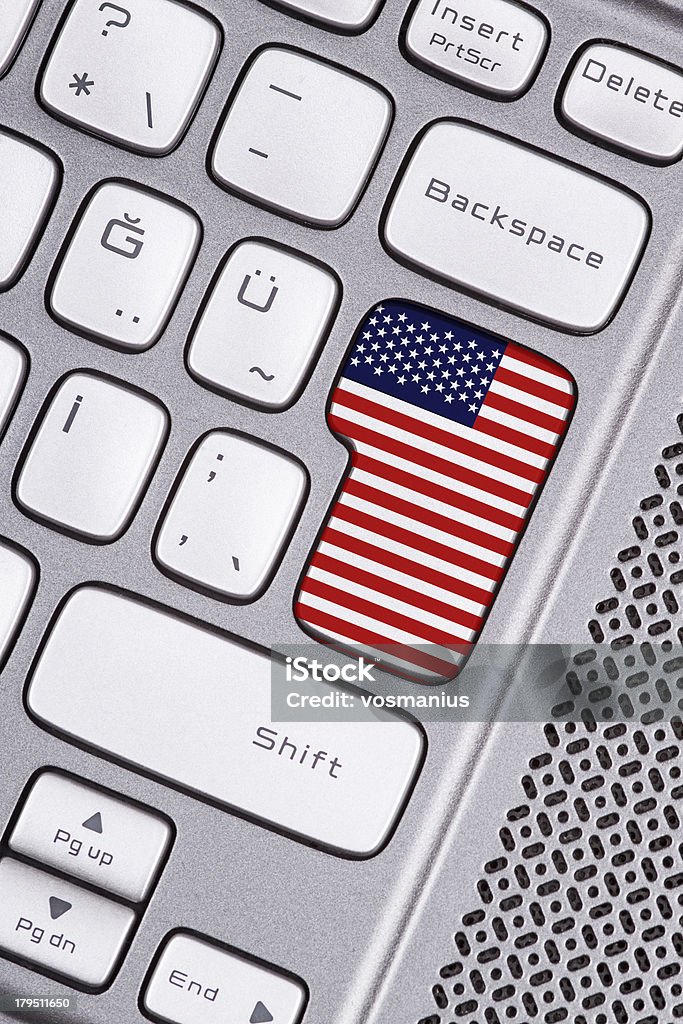 Botão de bandeira EUA - Foto de stock de Apoio royalty-free