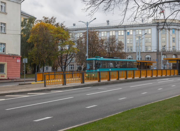 istock Minsk City tram on the street 1795132111