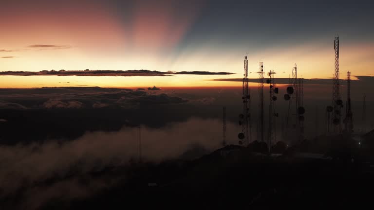 Sunrise views from the top of a hill. Baru volcano in Panama