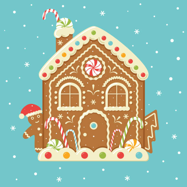 Gingerbread house vector art illustration
