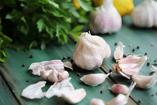 bunch of garlic isolated on white background