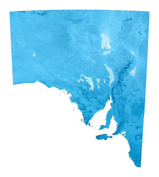 South Australia Topographic Map Isolated