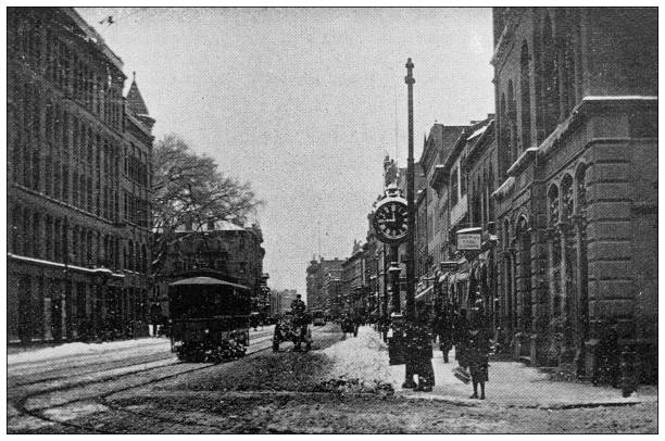 istock Antique image of Hampden County, Massachusetts: Springfield, Main Street 1795168263
