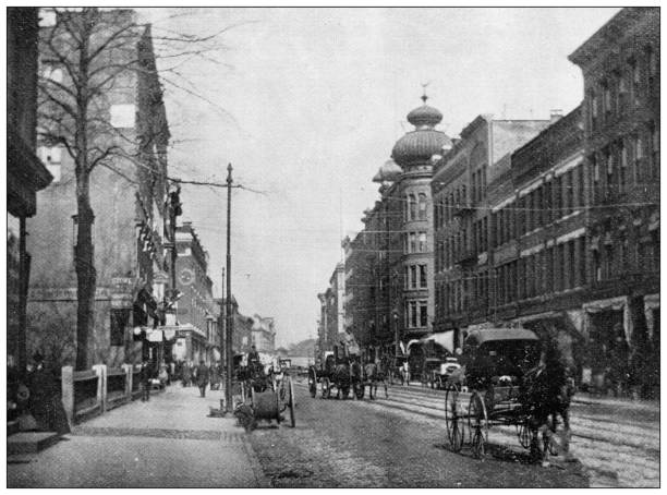 istock Antique image of Hampden County, Massachusetts: Springfield, Main Street 1795171526