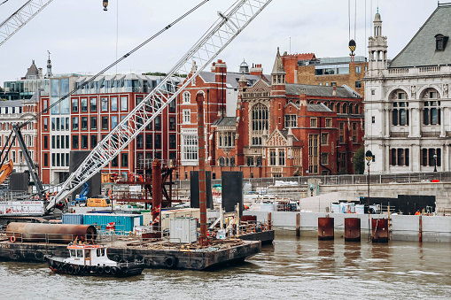 London, United Kingdom - September 25, 2023: View of central London across the Thames River