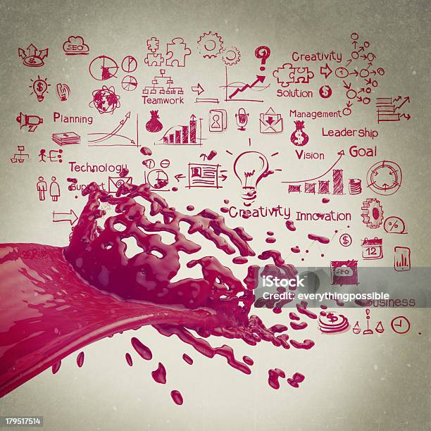 3 D Azul Salpicos De Tinta De Cor De Fundo E A Estratégia Empresarial - Fotografias de stock e mais imagens de Azul