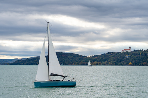 sailing, cloudy, weather, autumn, Lake Balaton,